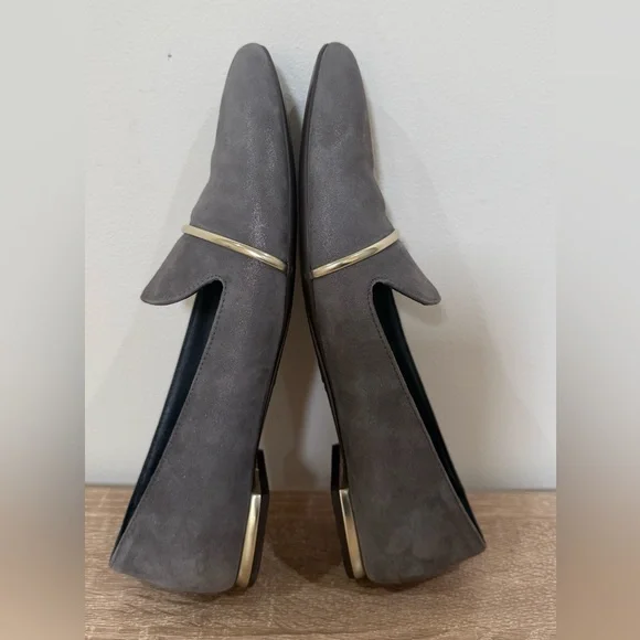 AGL Women's Gray Loafers with Gold Detail - Picture 6 of 8
